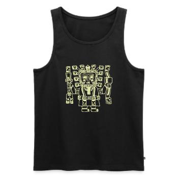 Maya Mexique Aztèque Mexicain Tribar Crâne Indien Inca - Débardeur bio Premium Homme - noir - Devant - AI Model Male 178 light (178cm)