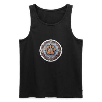 Dog Paw Mandala - Men's Premium Organic Tank Top - black - Front - AI Model Male 178 light (178cm)