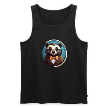 Funny Panda Bear - Men's Premium Organic Tank Top - black - Front - Michal (187cm)