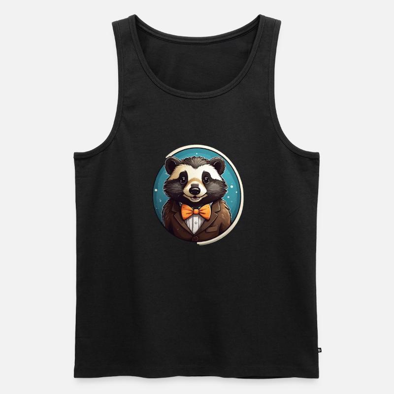 Lustiger Panda Bär - Männer Premium Bio Tank Top - Schwarz