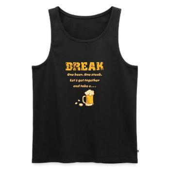 One Beer, One Steak - One Beer, One Steak Saying - Men's Premium Organic Tank Top - black - Front - AI Model Male 178 light (178cm)