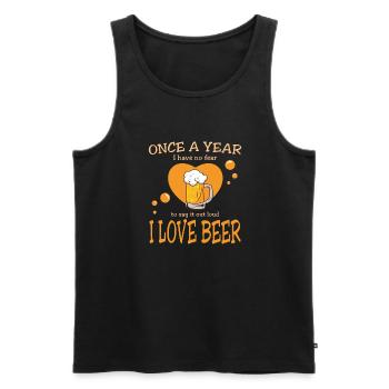 Ich liebe Bier - Once a year I love beer Spruch - Männer Premium Bio Tank Top - Schwarz - Vorne - AI Model Male 178 light (178cm)