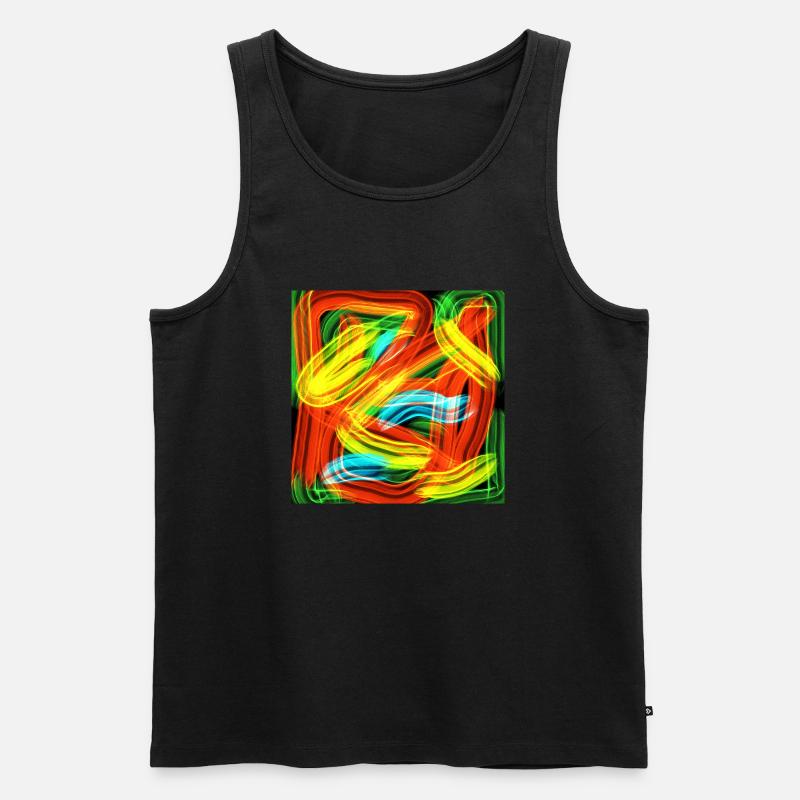 Farbe Streifen - Männer Premium Bio Tank Top - Schwarz