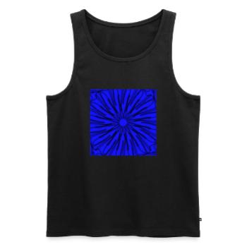 Blue and black star geometric design - Men's Premium Organic Tank Top - black - Front - AI Model Male 178 light (178cm)