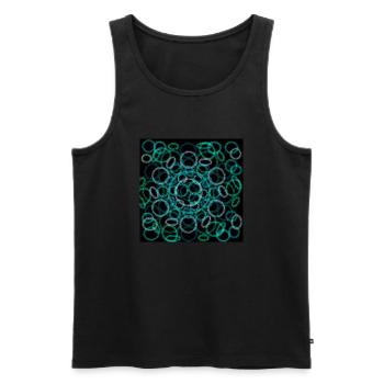 Abstract circles design on black background - Men's Premium Organic Tank Top - black - Front - AI Model Male 178 light (178cm)