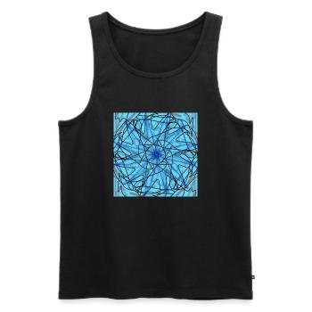 abstrakter blauer Stern - Männer Premium Bio Tank Top - Schwarz - Vorne - AI Model Male 178 light (178cm)