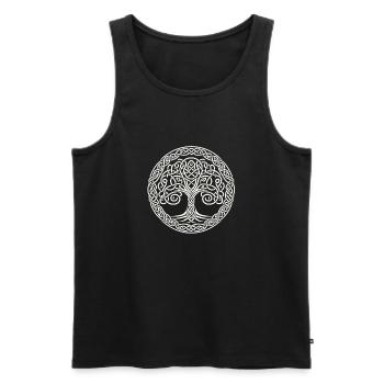 Yggdrasil Keltischer Baum - Männer Premium Bio Tank Top - Schwarz - Vorne - Michal (187cm)