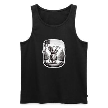 Mouse Cute Kids Drawing Comic - Men's Premium Organic Tank Top - black - Front - AI Model Male 178 light (178cm)