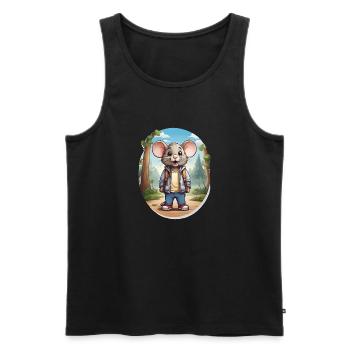 Mouse Cute Kids Drawing Comic - Men's Premium Organic Tank Top - black - Front - AI Model Male 178 light (178cm)