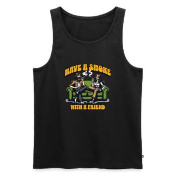 Have a smoke with a Friend - Männer Premium Bio Tank Top - Schwarz - Vorne - Michal (187cm)