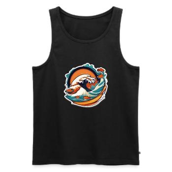 Japan Sushi Sea - Men's Premium Organic Tank Top - black - Front - Michal (187cm)