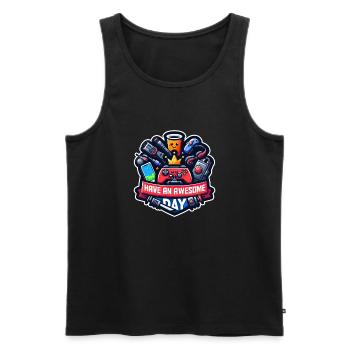 Have an awesome day! - Men's Premium Organic Tank Top - black - Front - AI Model Male 178 light (178cm)