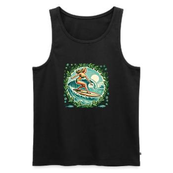 Surfer Girl - Men's Premium Organic Tank Top - black - Front - AI Model Male 178 light (178cm)