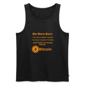 Crypto Summer: The Heat is On - Men's Premium Organic Tank Top - black - Front - AI Model Male 178 light (178cm)