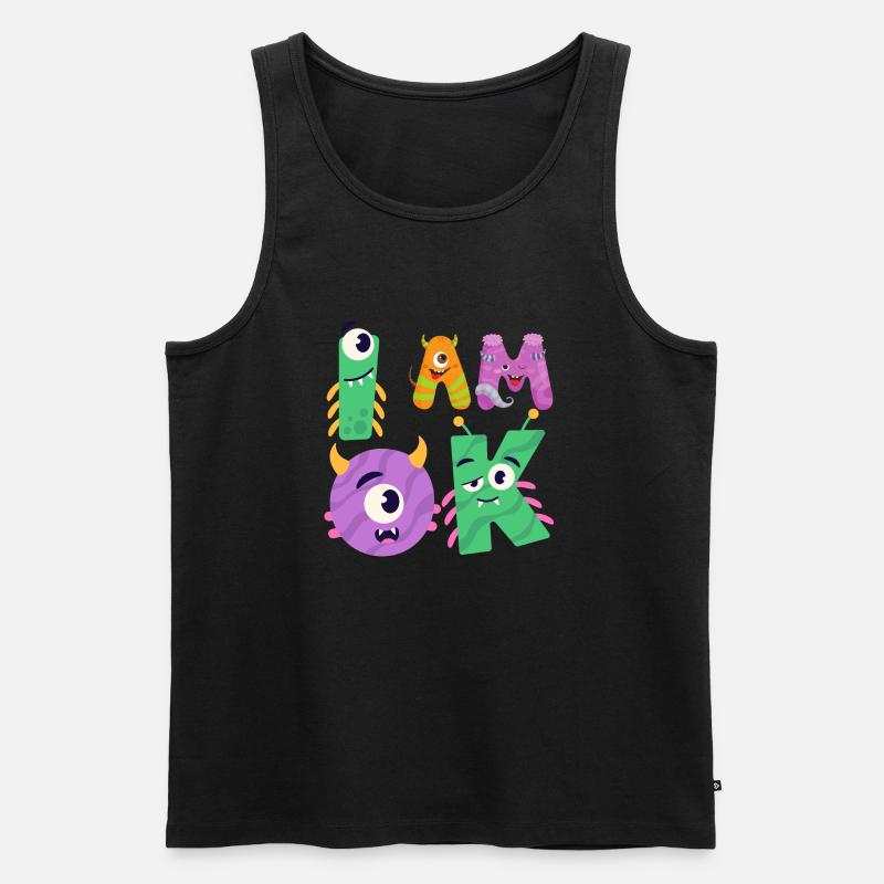 OK Monster - Männer Premium Bio Tank Top - Schwarz
