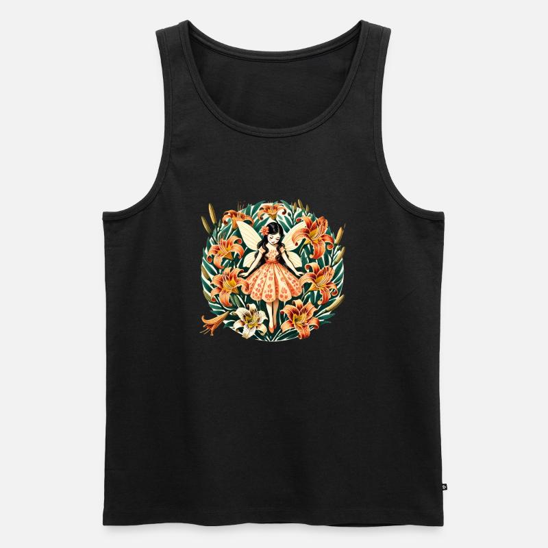 Tiger Lily Fee - Männer Premium Bio Tank Top - Schwarz