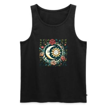Sonne und Mond - Männer Premium Bio Tank Top - Schwarz - Vorne - AI Model Male 178 light (178cm)