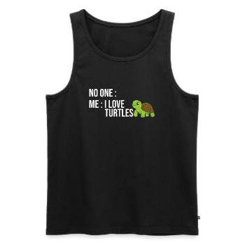 I Love Turtles - Sea Turtle Lover Tortoise - Men's Premium Organic Tank Top - black - Front - AI Model Male 178 light (178cm)