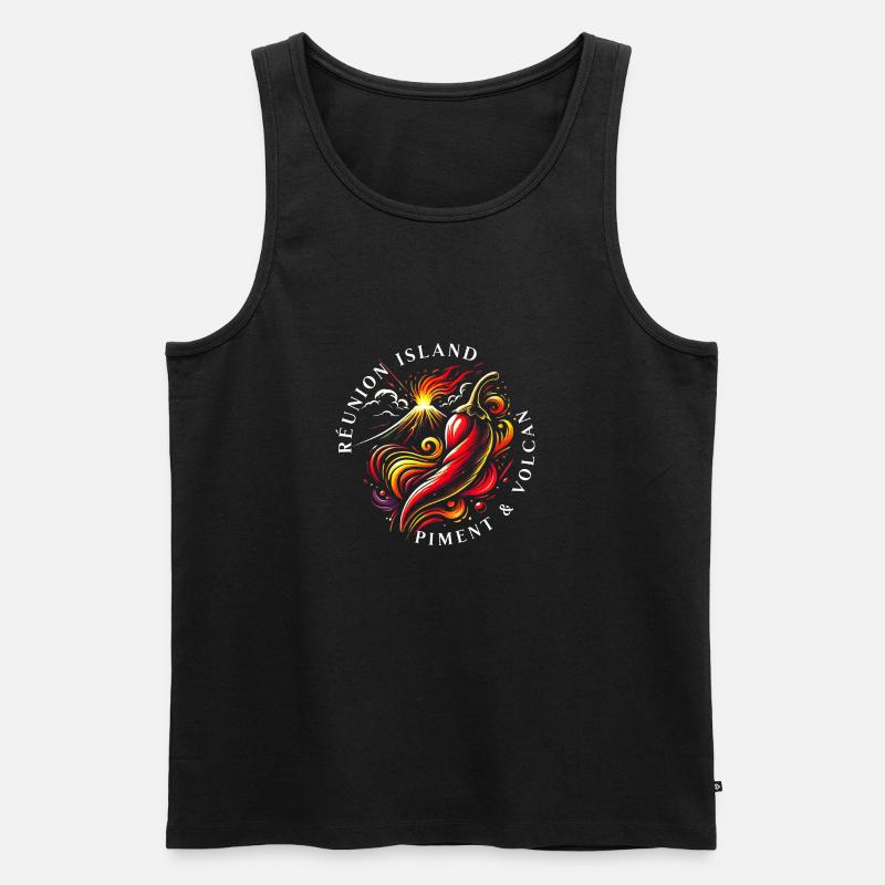 Insel Chili & Vulkan Treffen - Männer Premium Bio Tank Top - Schwarz