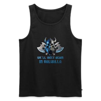 Wikinger Schädel 06 2024 02 - Männer Premium Bio Tank Top - Schwarz - Vorne - Michal (187cm)