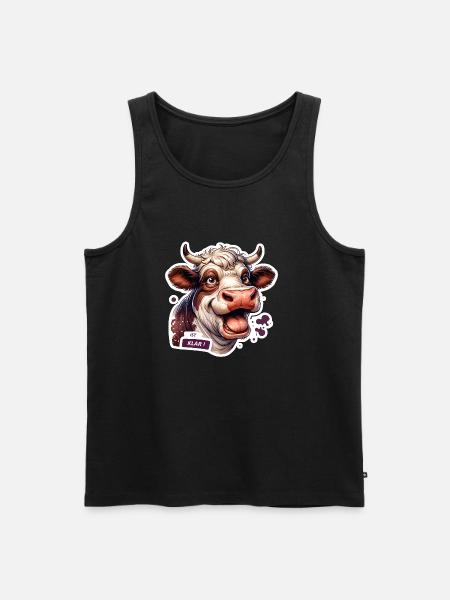 Cow funny all right - Men's Premium Organic Tank Top - black