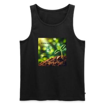 Nature - Men's Premium Organic Tank Top - black - Front - AI Model Male 178 light (178cm)