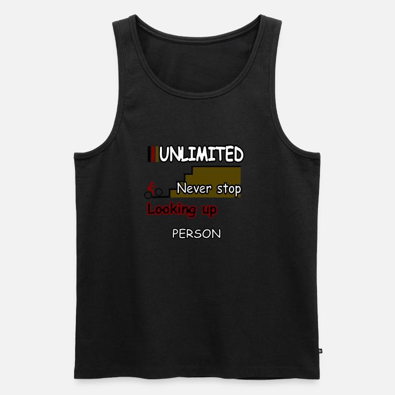 Never stop Looking up - Männer Premium Bio Tank Top - Schwarz