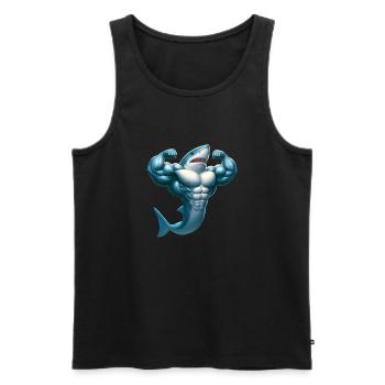 Awesome Shark - Männer Premium Bio Tank Top - Schwarz - Vorne - AI Model Male 178 light (178cm)