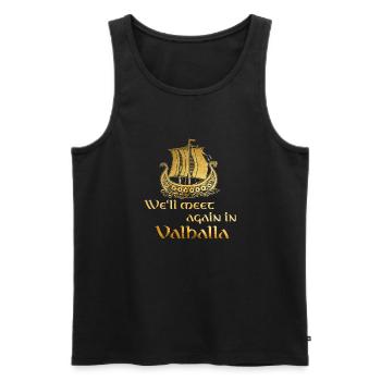 Wikingerboot See you in Valhalla 3 - Männer Premium Bio Tank Top - Schwarz - Vorne - Michal (187cm)