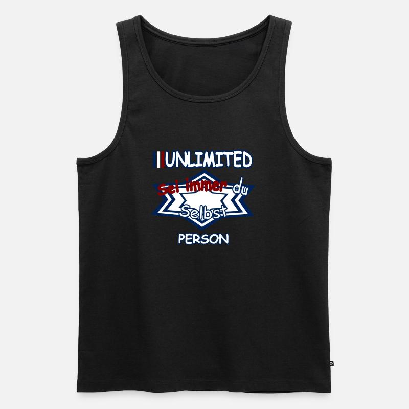 Sei immer du selbst - Männer Premium Bio Tank Top - Schwarz