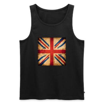 United Kingdom British Flag UK Souvenir - Débardeur bio Premium Homme - noir - Devant - AI Model Male 178 light (178cm)