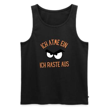 Ich atme ein - Männer Premium Bio Tank Top - Schwarz - Vorne - Michal (187cm)