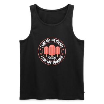 I Like My Ice Cream Summer Scoop Cone - Männer Premium Bio Tank Top - Schwarz - Vorne - Michal (187cm)