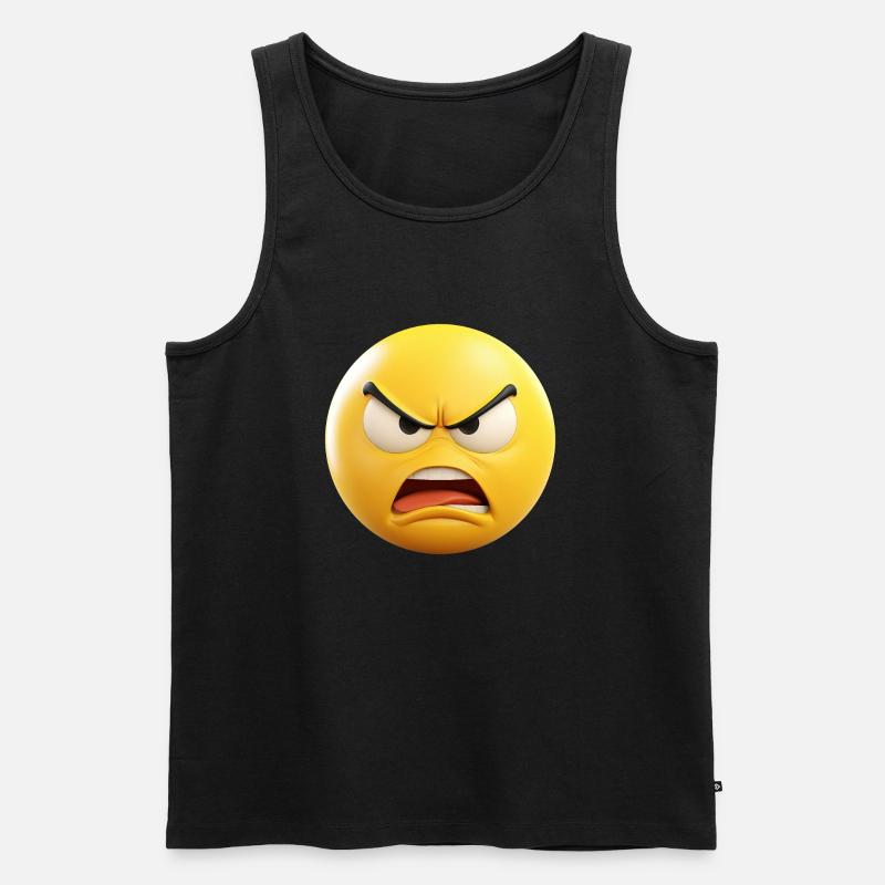 Wütend Emoticon Emotion - Männer Premium Bio Tank Top - Schwarz