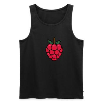 Raspberry - Men's Premium Organic Tank Top - black - Front - Michal (187cm)