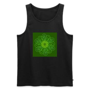 Abstract green flower - Men's Premium Organic Tank Top - black - Front - Michal (187cm)