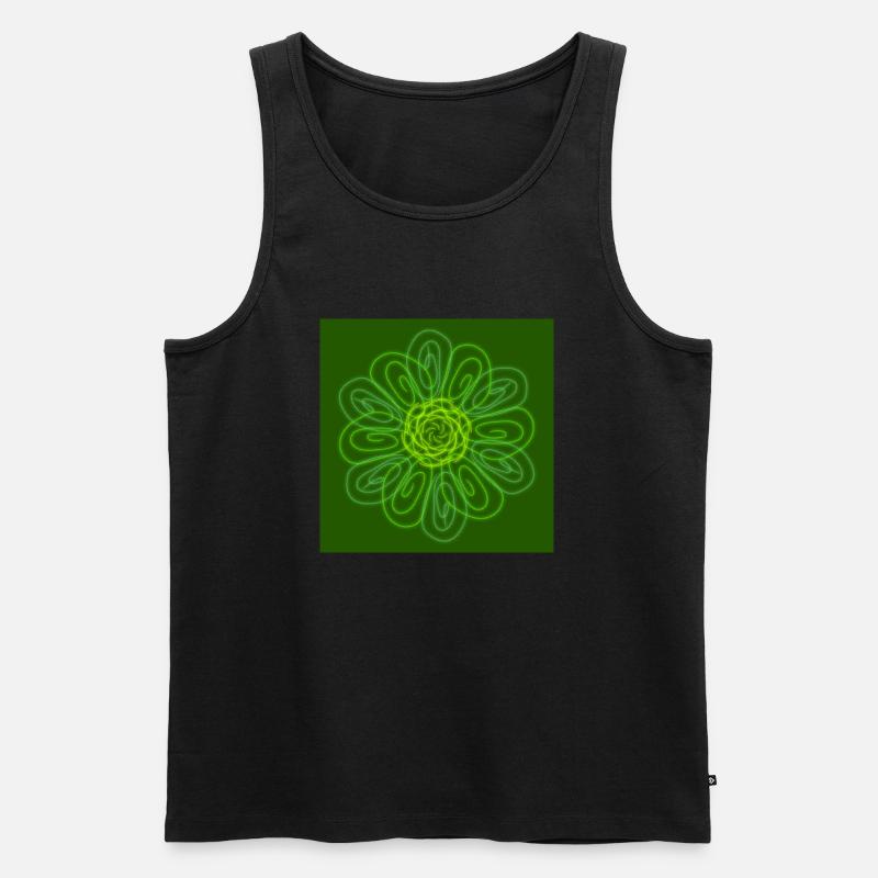 Abstrakte grüne Blume - Männer Premium Bio Tank Top - Schwarz