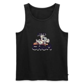 Keep calm Koala - Männer Premium Bio Tank Top - Schwarz - Vorne - AI Model Male 178 light (178cm)