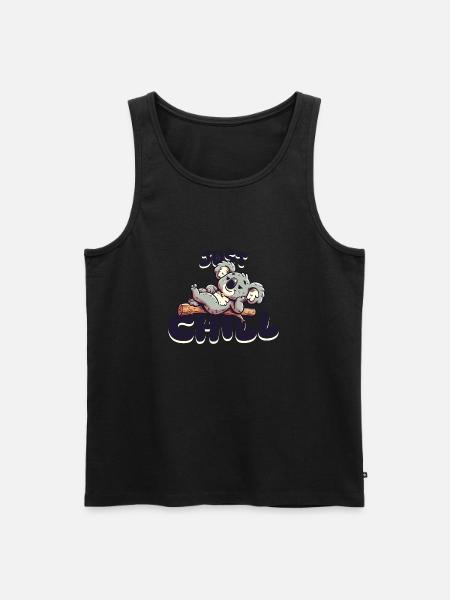 Just Chill Koala - Männer Premium Bio Tank Top - Schwarz