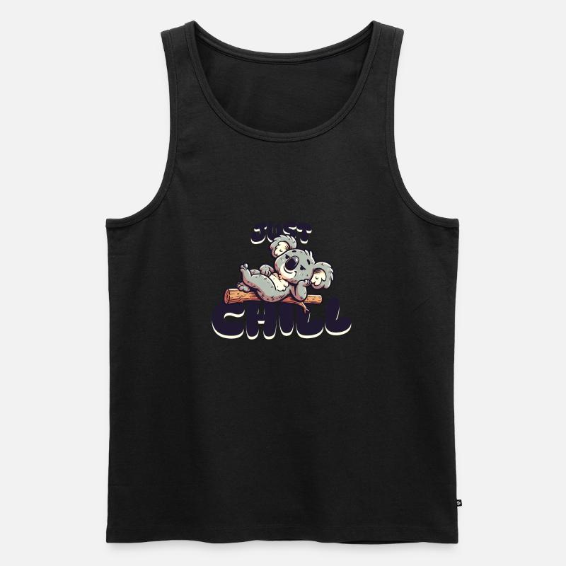 Just Chill Koala - Männer Premium Bio Tank Top - Schwarz