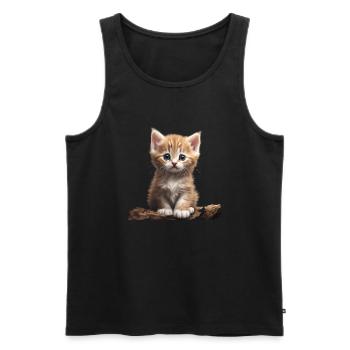 Petit chaton mignon - Débardeur bio Premium Homme - noir - Devant - Michal (187cm)