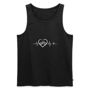 Bike Herzschlag - Männer Premium Bio Tank Top - Schwarz - Vorne - Michal (187cm)