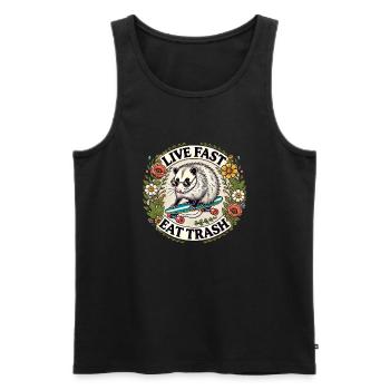 Trash Possum essen - Männer Premium Bio Tank Top - Schwarz - Vorne - Michal (187cm)