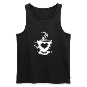 Café - Débardeur bio Premium Homme - noir - Devant - Michal (187cm)