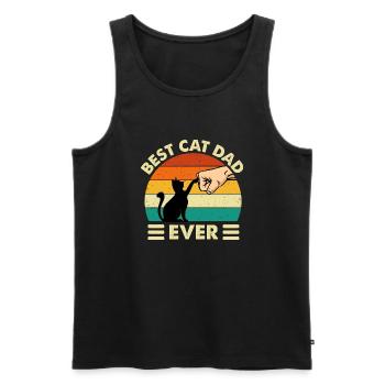Meilleur papa de chat de tous les temps Amoureux des chats Propriétaire de chaton - Débardeur bio Premium Homme - noir - Devant - Michal (187cm)