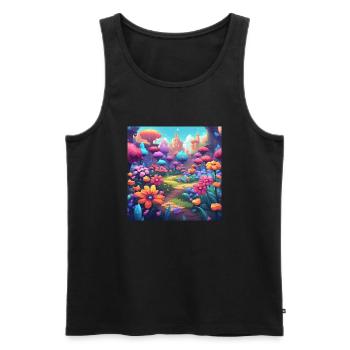 Flowers 2 - Männer Premium Bio Tank Top - Schwarz - Vorne - Michal (187cm)