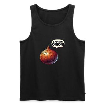I am an Onion! - Männer Premium Bio Tank Top - Schwarz - Vorne - Michal (187cm)