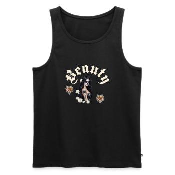 El Catrina - Männer Premium Bio Tank Top - Schwarz - Vorne - AI Model Male 178 light (178cm)