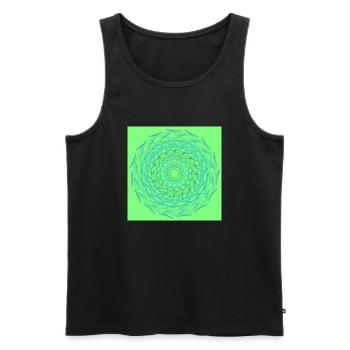 Green Circle Web - Men's Premium Organic Tank Top - black - Front - AI Model Male 178 light (178cm)