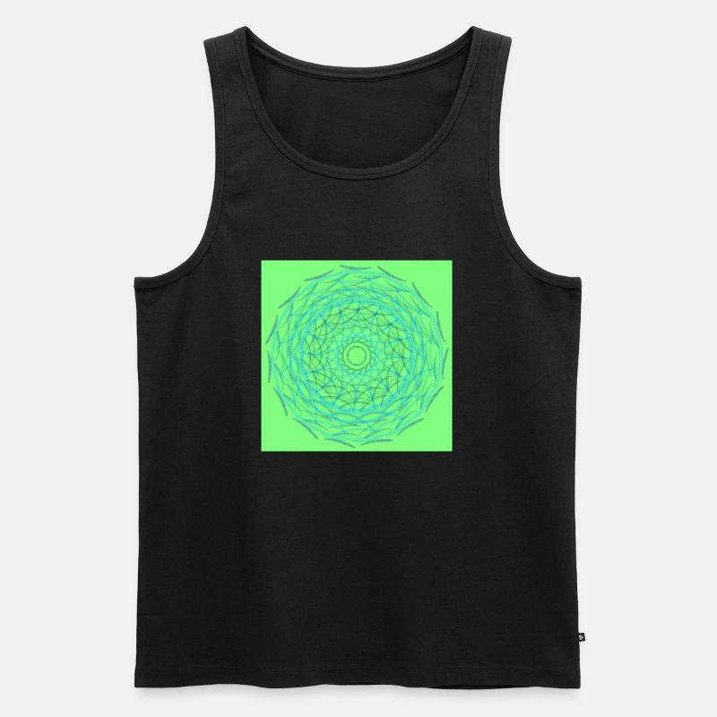 Green Circle Web - Men's Premium Organic Tank Top - black